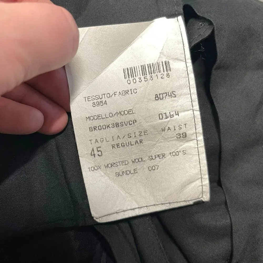 Brooks Brothers Pinstripe Slacks Gray Pants 100% Worsted Wool Super 100s